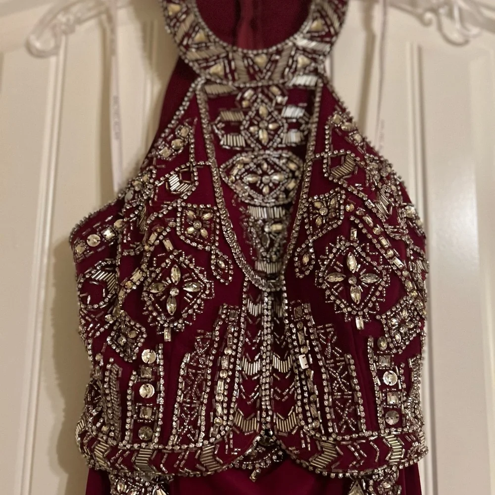 Rachel Allan Burgundy Two-Piece Prom Dress size 6 - Picture 5 of 16